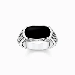 Discount Bague avec noires onyx argent Femme Bagues|Bagues
