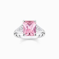 Best Bague avec pierres roses et blanches argent Femme Bagues|Argent 925