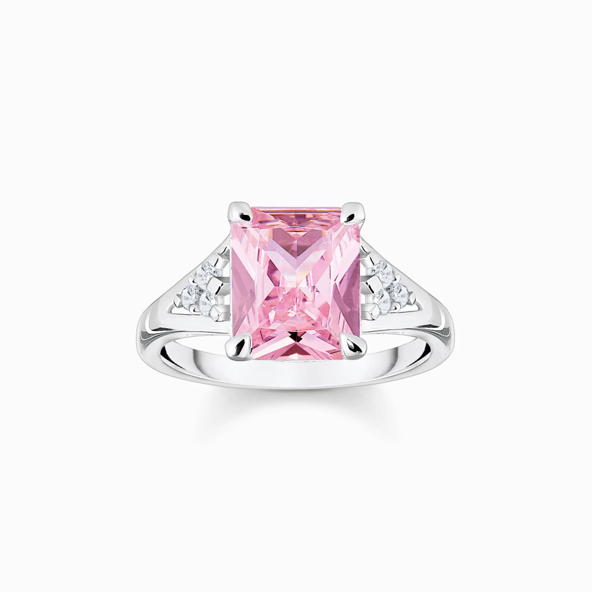 Best Bague avec pierres roses et blanches argent Femme Bagues|Argent 925