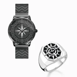 Best Bague boussole noir Femme Bagues|Bagues
