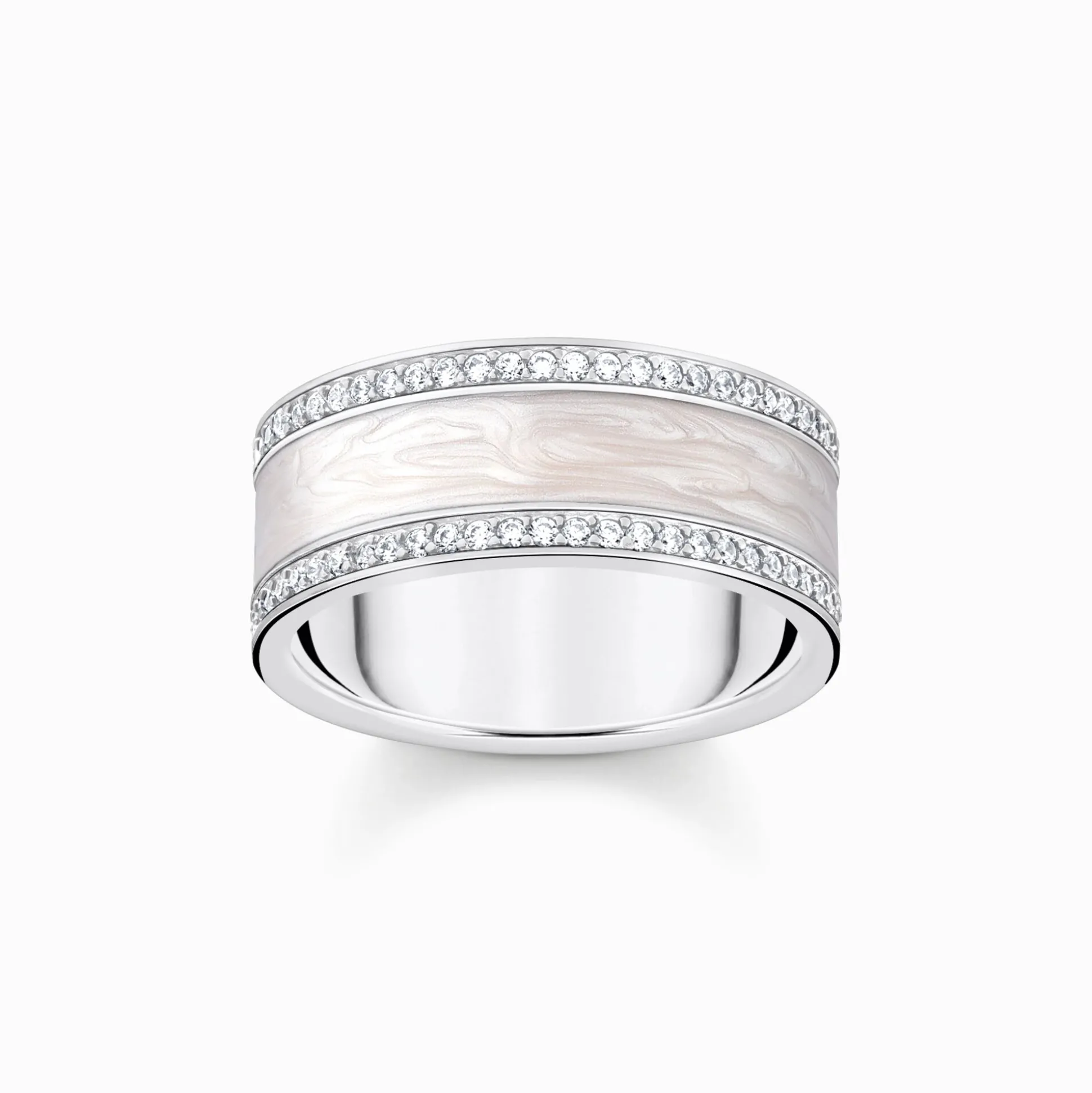 Shop Bague en argent blanche avec pierres Femme Bagues|Argent 925