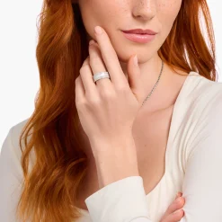 Shop Bague en argent blanche avec pierres Femme Bagues|Argent 925