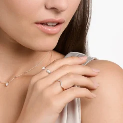 Flash Sale Bague forme en V avec pierres blanches or rose Femme Bagues|Placage Or Rose 18 Carats - Argent 925