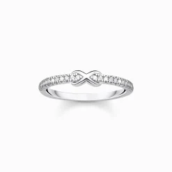 Sale Bague infinité avec pierres blanches argent Femme Bagues|Argent 925