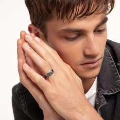 Flash Sale Bague motif tigre noir Femme Bagues|Bagues