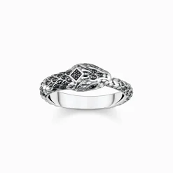 Flash Sale Bague noirci serpent Femme Bagues|Bagues