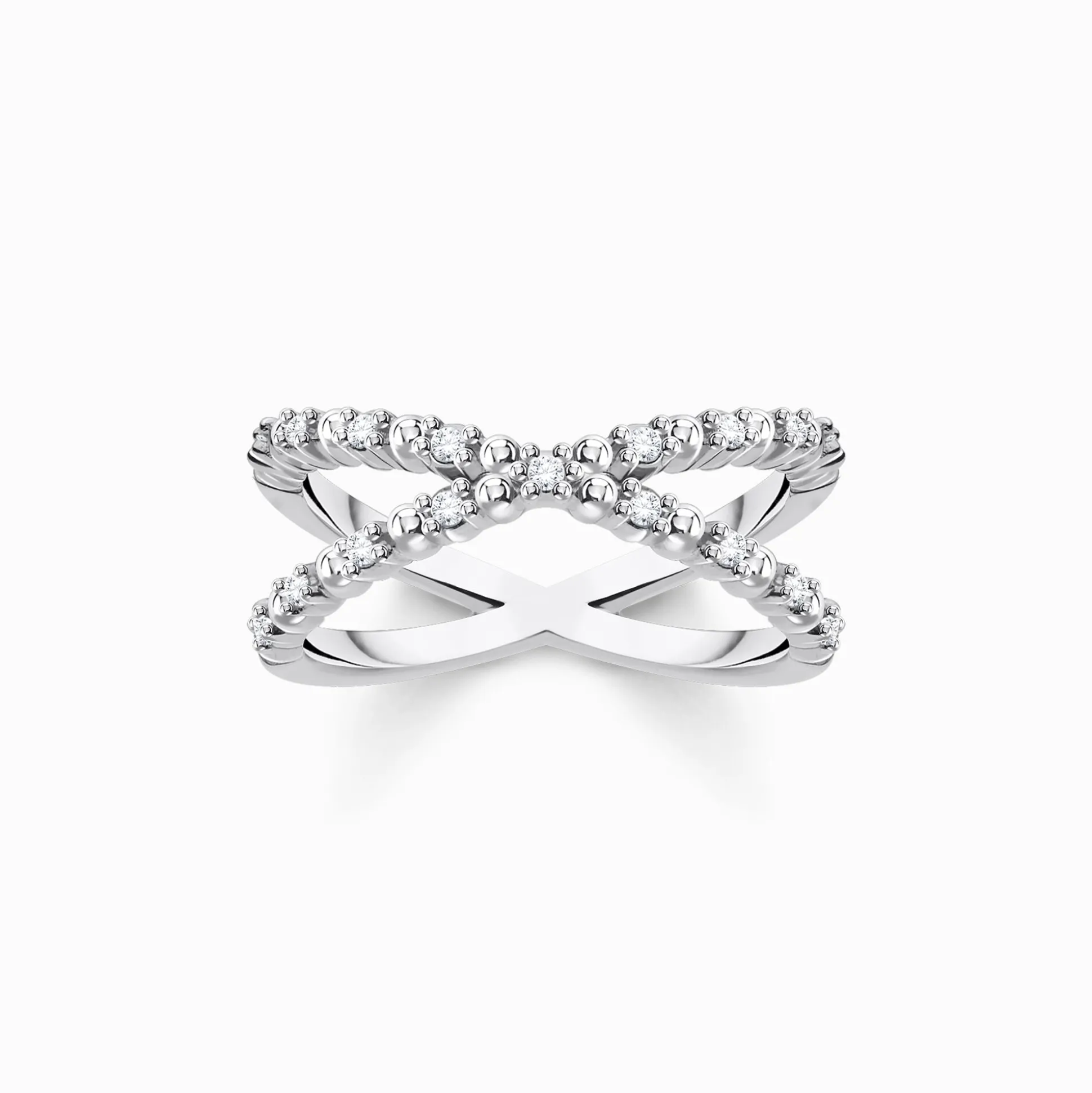 Best Bague perles avec pierres blanches argent Femme Bagues