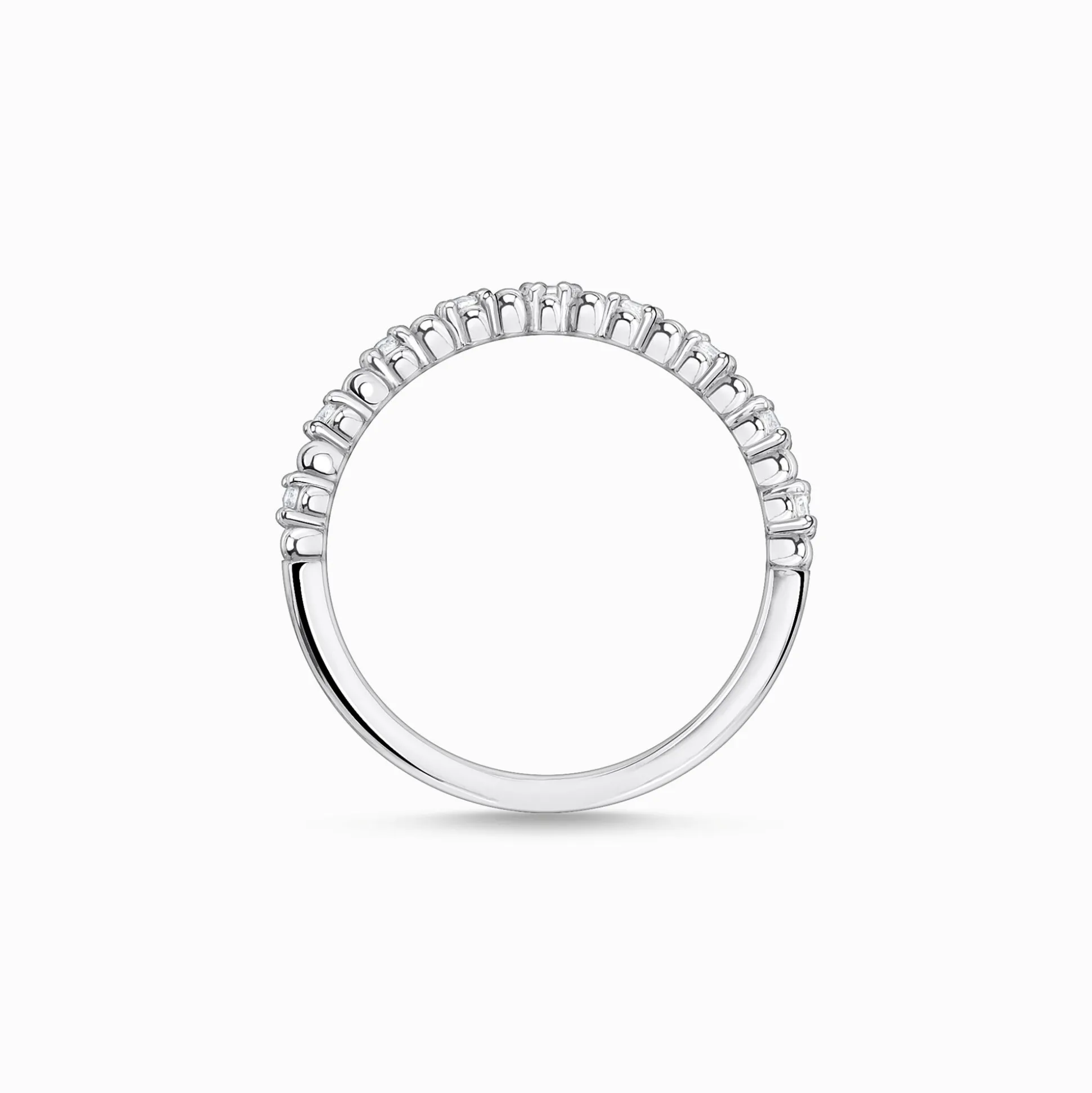 Best Bague perles avec pierres blanches argent Femme Bagues