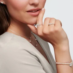 Best Bague perles avec pierres blanches argent Femme Bagues|Argent 925