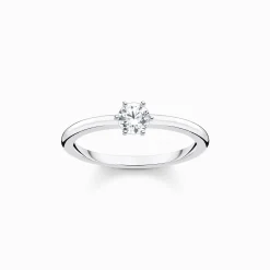 Outlet Bague pierre blanche argent Femme Bagues