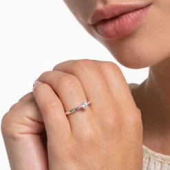 Outlet Bague pierre blanche argent Femme Bagues