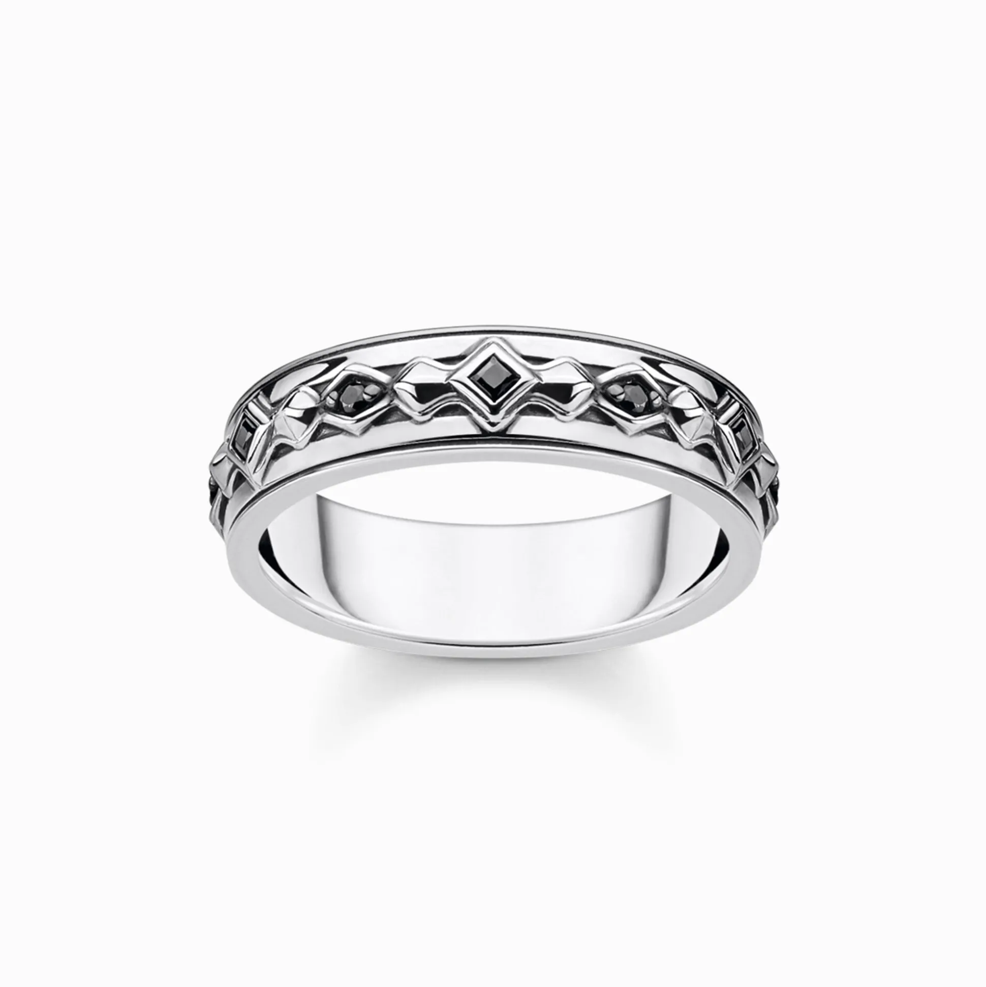 Outlet Bague pierres noires argent Femme Bagues|Bagues