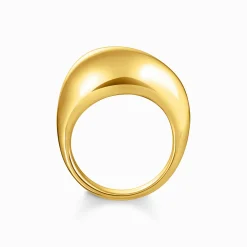New Bague plaquée or en forme de goutte organique Femme Bagues