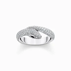Online Bague serpent en argent avec zircon blanc Femme Bagues|Argent 925