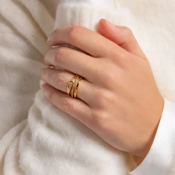 Clearance Bague étoile or Femme Bagues|Placage Or 18 Carats - Argent 925