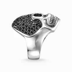 Shop Bague tête de mort avec pavé Femme Bagues|Bagues