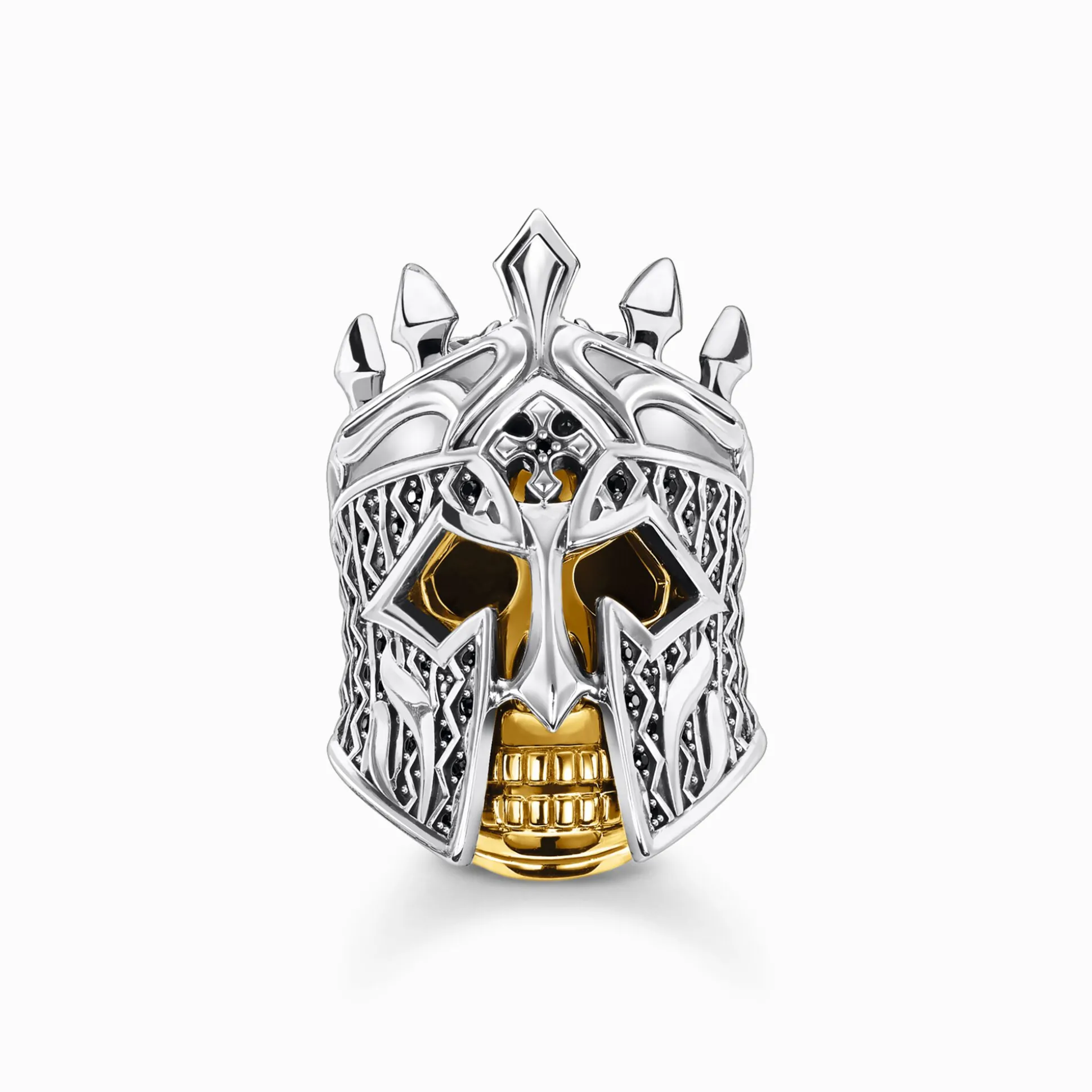 Online Bague tête de mort chevalier Femme Bagues|Placage Or 18 Carats - Argent 925