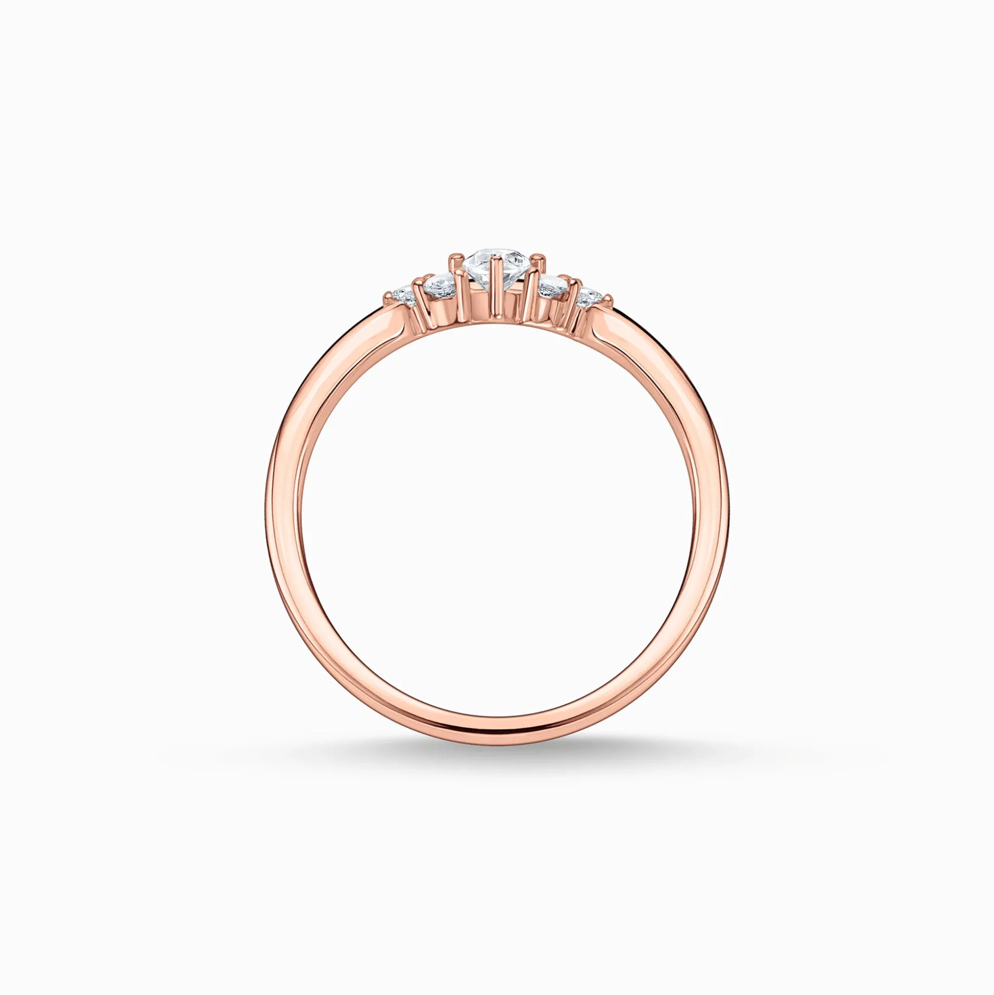 Fashion Bague vintage blanche pierres or rose Femme Bagues|Placage Or Rose 18 Carats - Argent 925