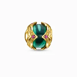 Outlet Bead pierre verte or Femme Beads|Placage Or 18 Carats - Argent 925
