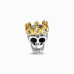 New Bead tête de mort couronne Femme Beads|Placage Or 18 Carats - Argent 925
