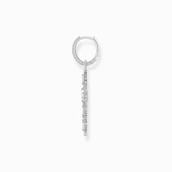 Flash Sale Boucle d'oreille croix en argent avec zircon blanc Femme Créoles|Argent 925