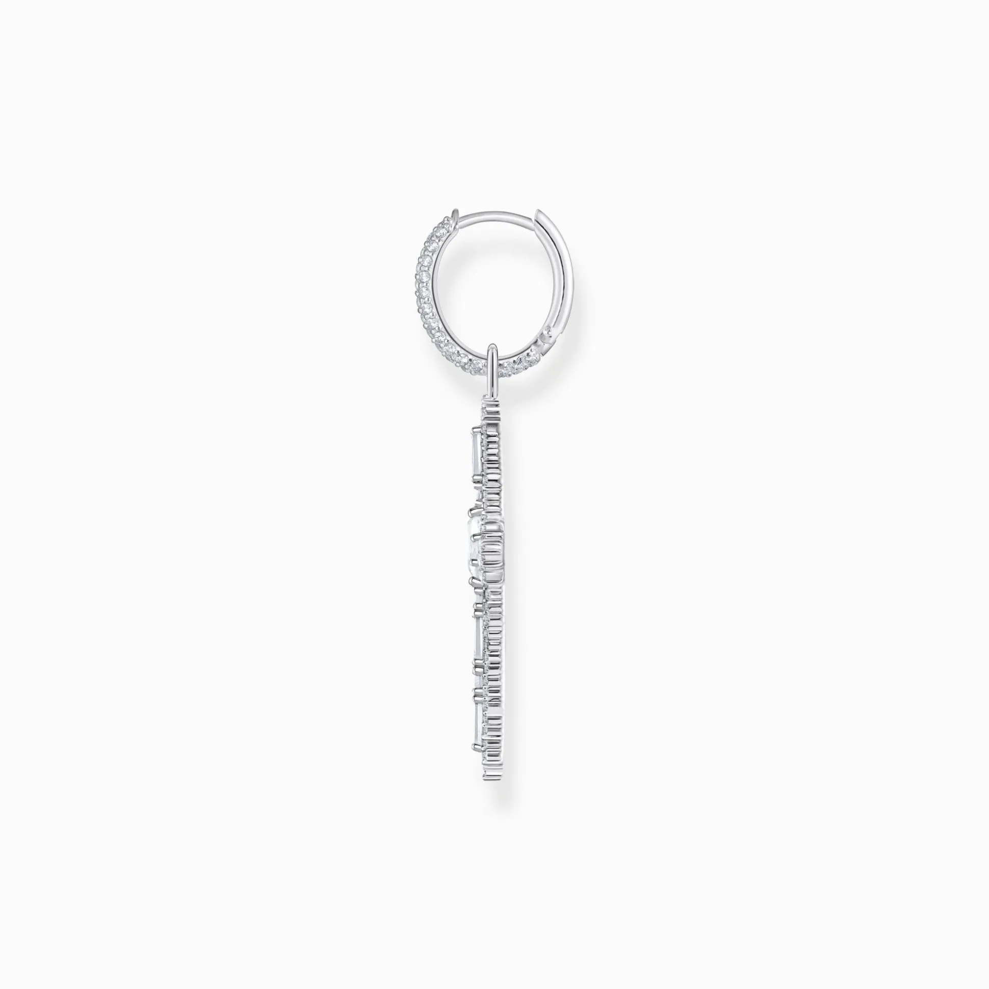Flash Sale Boucle d'oreille croix en argent avec zircon blanc Femme Créoles|Argent 925
