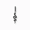 Shop Boucle d'oreille simple en argent serpent noirci avec zircon noir Femme Créoles|Argent 925