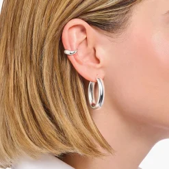 Outlet Boucles d'oreilles argentées à gros anneaux Femme Créoles