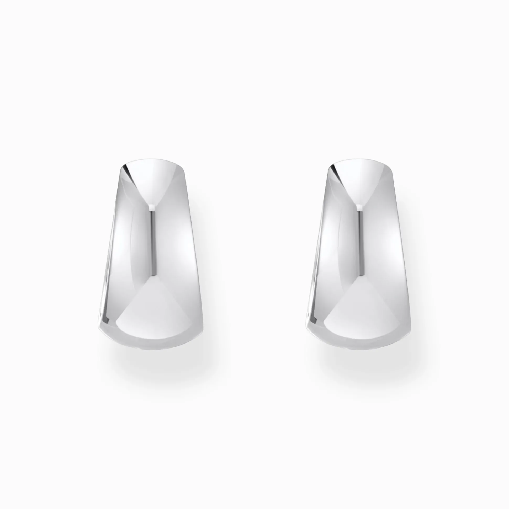 Hot Boucles d'oreilles classiques en argent de forme trapézoïdale massive Femme Créoles|Argent 925
