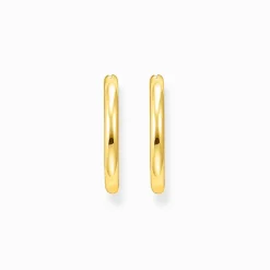 Fashion Boucles d'oreilles classiques plaquées or de forme plus large Femme Créoles