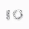 Online Boucles d'oreilles en argent à motif entrelacé Femme Créoles