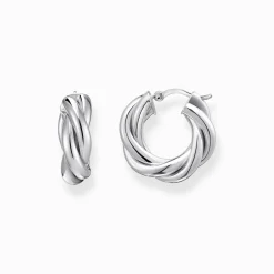 Online Boucles d'oreilles en argent à motif entrelacé Femme Créoles