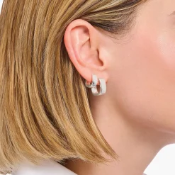 Discount Boucles d'oreilles en argent de forme angulaire Femme Créoles|Argent 925