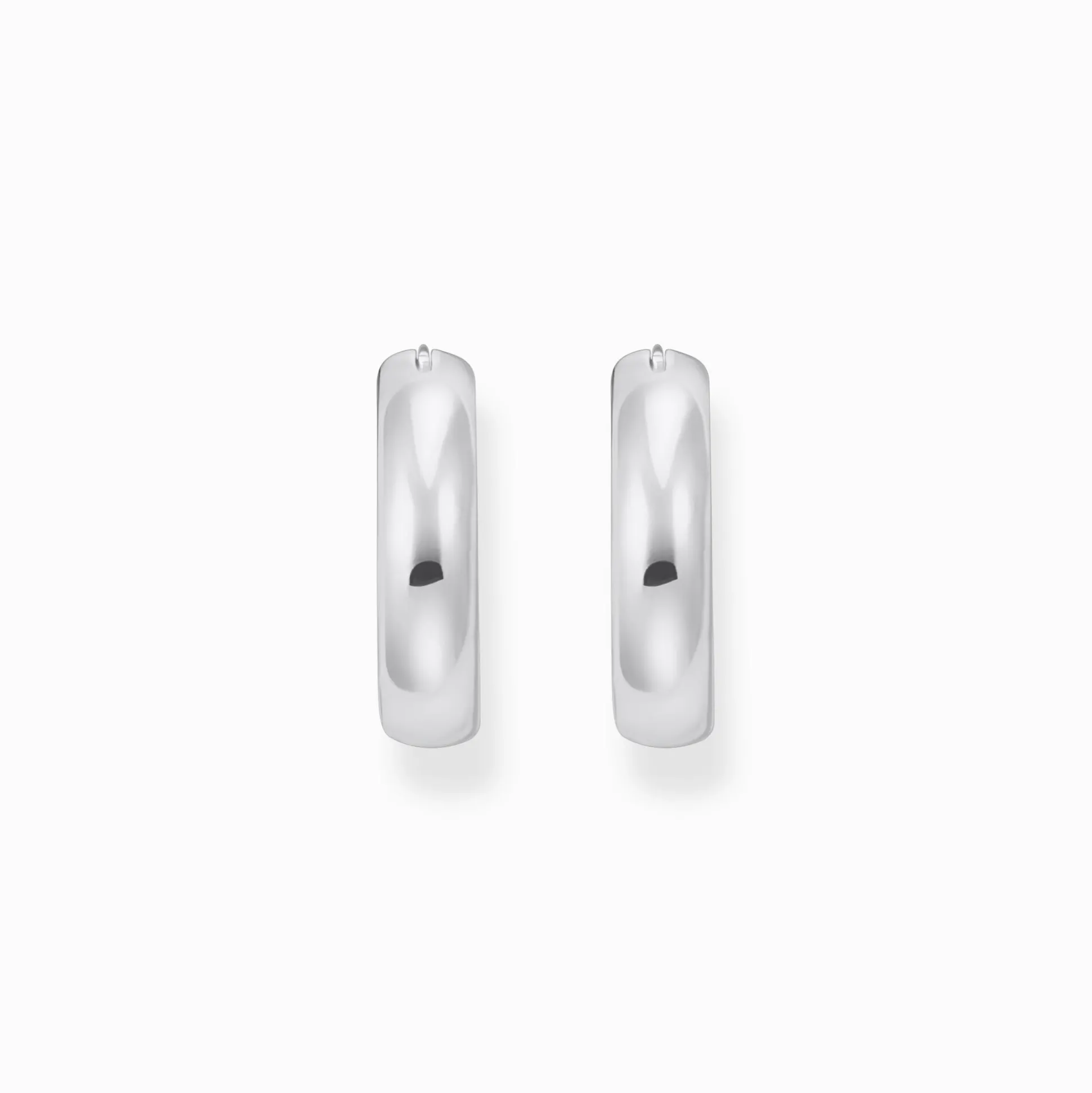 Clearance Boucles d'oreilles en argent de taille moyenne avec un design épais Femme Créoles
