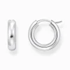 Cheap Boucles d'oreilles en argent de taille moyenne avec un design épais Femme Créoles|Argent 925