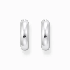 Cheap Boucles d'oreilles en argent de taille moyenne avec un design épais Femme Créoles|Argent 925