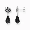 Online Boucles d'oreilles en argent noirci avec obsidienne en forme de goutte Femme Boucles D'oreilles|Argent 925