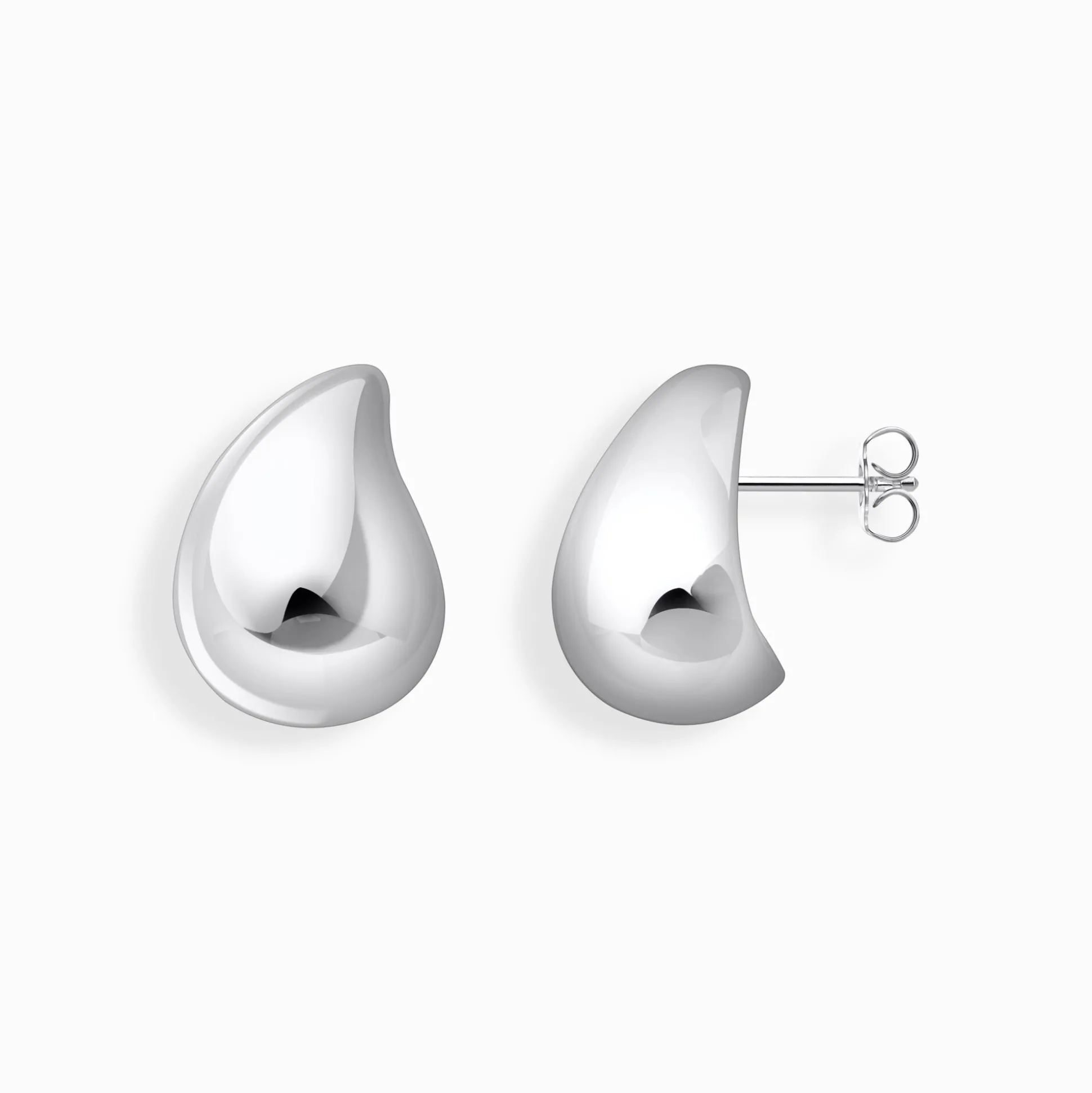 Sale Boucles d'oreilles en argent en forme de goutte organique Femme Boucles D'oreilles|Argent 925