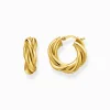 Clearance Boucles d'oreilles en plaqué or à motif entrelacé Femme Créoles|Placage Or 18 Carats - Argent 925