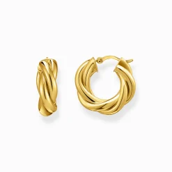 Clearance Boucles d'oreilles en plaqué or à motif entrelacé Femme Créoles|Placage Or 18 Carats - Argent 925
