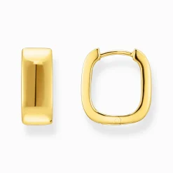 Outlet Boucles d'oreilles en plaqué or de forme angulaire Femme Créoles