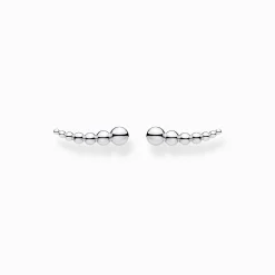 Clearance Boucles d'oreilles grimpante perles argent Femme Clous D'oreilles