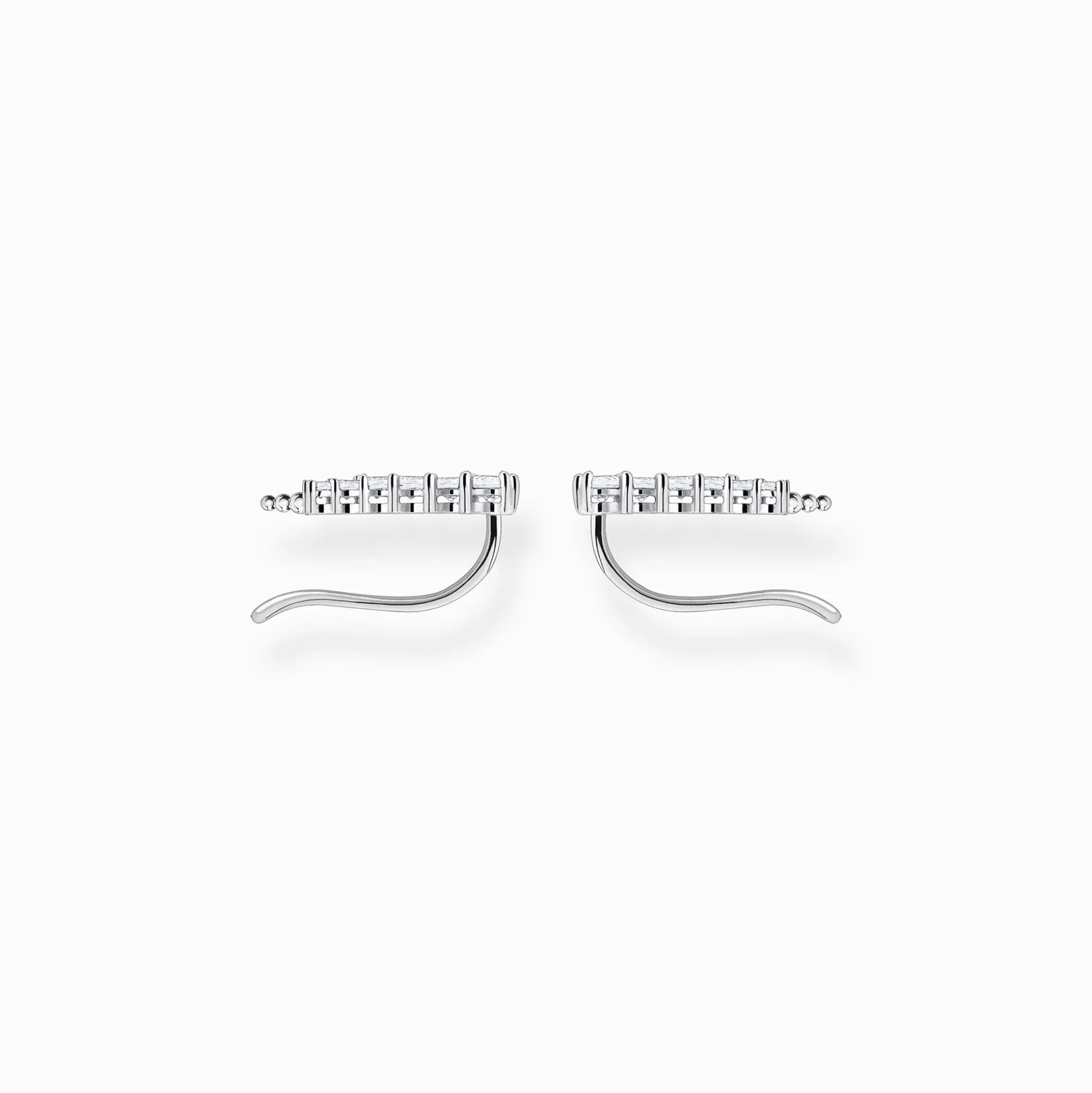 Flash Sale Boucles d'oreilles grimpante pierres blanches argent Femme Clous D'oreilles