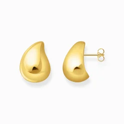 Discount Boucles d'oreilles plaquées or en forme de goutte organique Femme Boucles D'oreilles