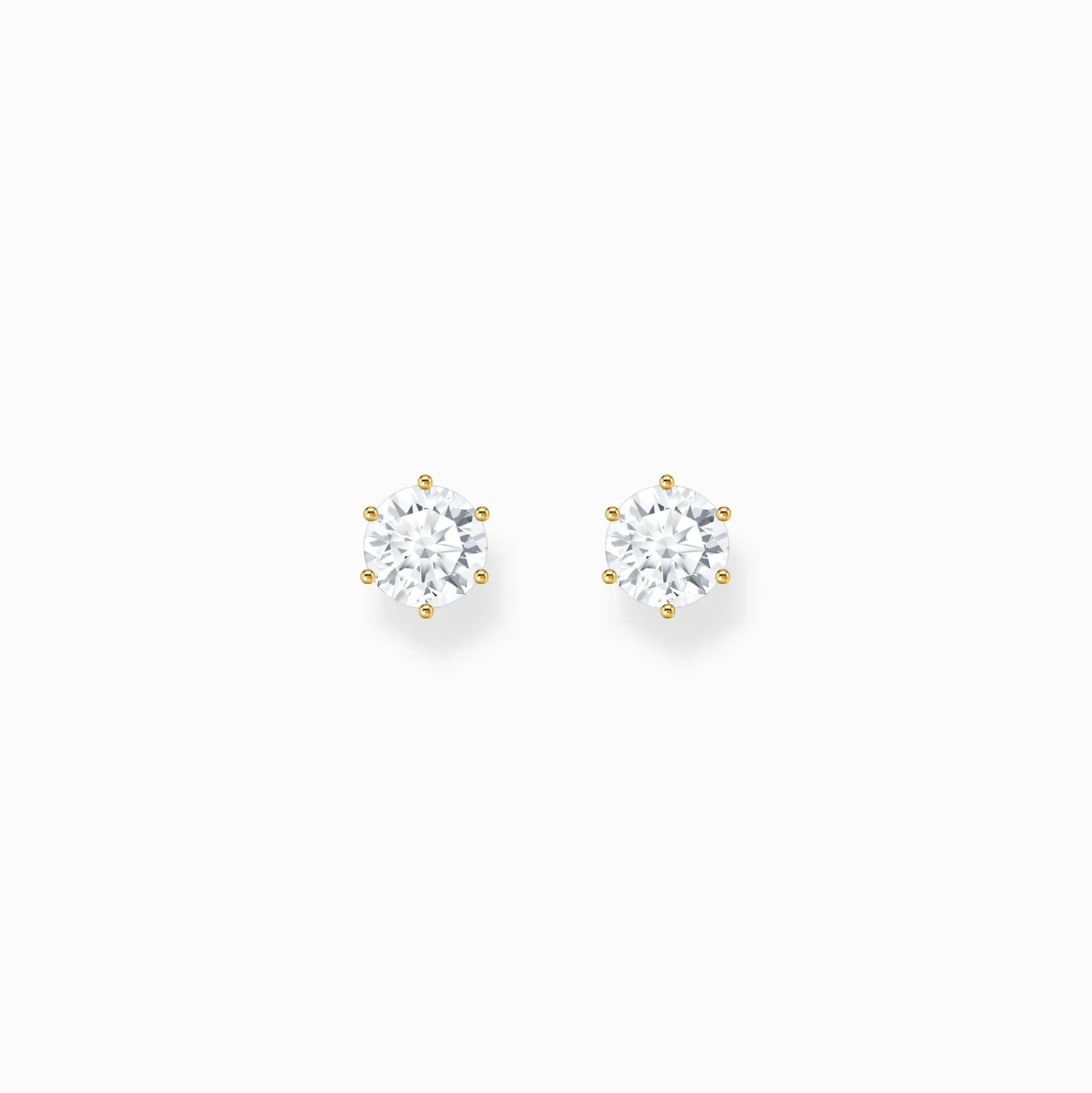 Flash Sale Boucles d'oreilles plaquées or avec gros zircon blanc Femme Clous D'oreilles|Placage Or 18 Carats - Argent 925