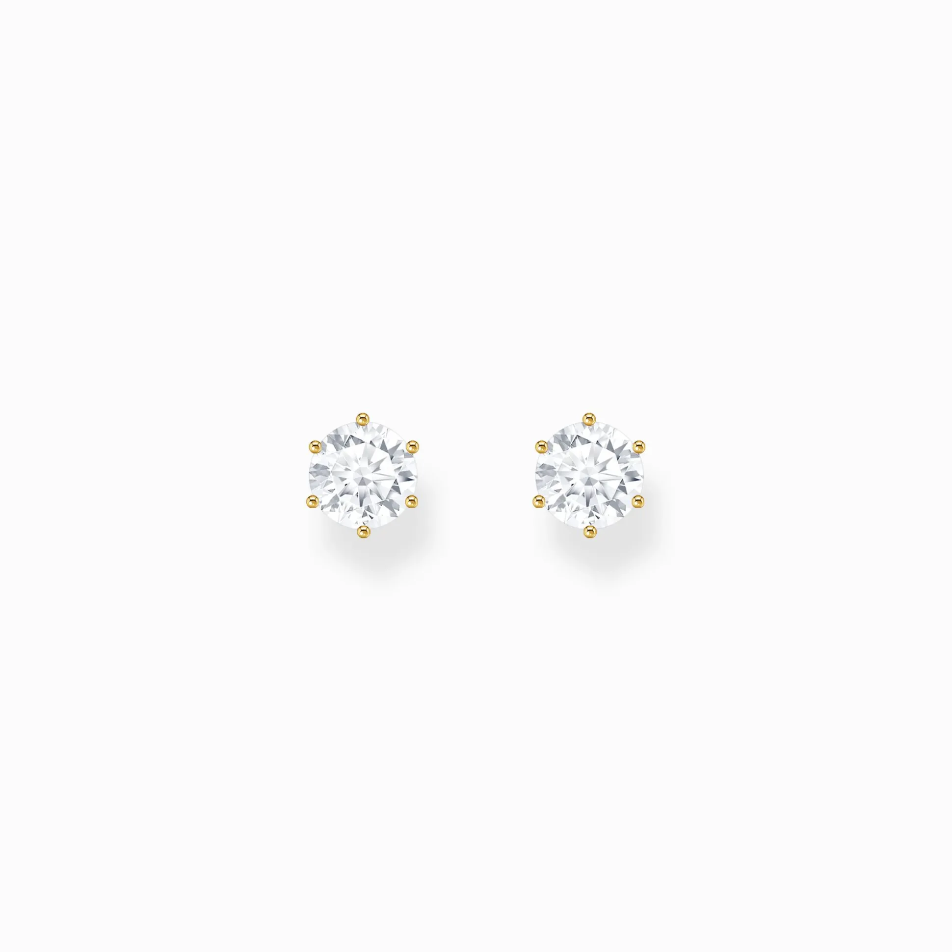 Discount Boucles d'oreilles plaquées or avec zircon blanc en taille brillant Femme Clous D'oreilles