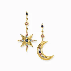 Cheap Boucles d'oreilles royaltie étoile & lune Femme Boucles D'oreilles