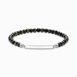 Cheap Bracelet à graver avec des Beads en obsidienne et en œil de tigre Femme Bracelets|Bracelets
