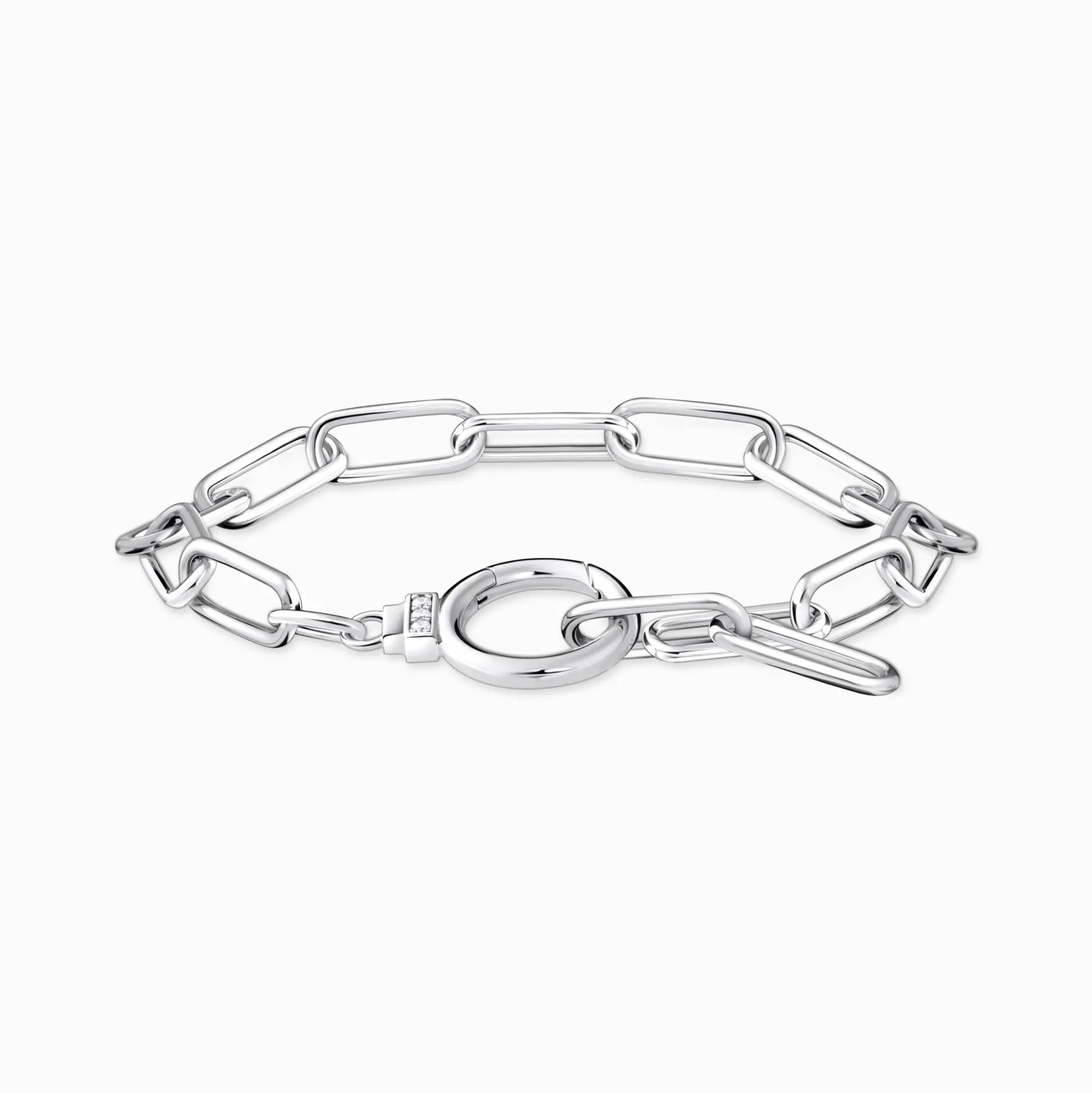 Fashion Bracelet à maillons avec fermoir en forme d’anneau argent Femme Bracelets|Argent 925