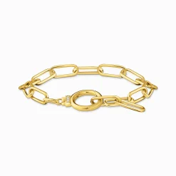 Best Sale Bracelet à maillons avec fermoir en forme d’anneau plaqué or Femme Bracelets|Placage Or 18 Carats - Argent 925